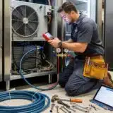 technician repairing commercial refrigeration