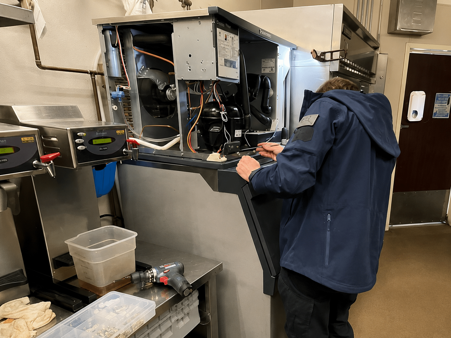 repairing ice making machine