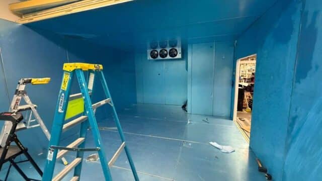 walk in cooler after installation