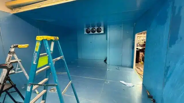 walk in cooler after installation
